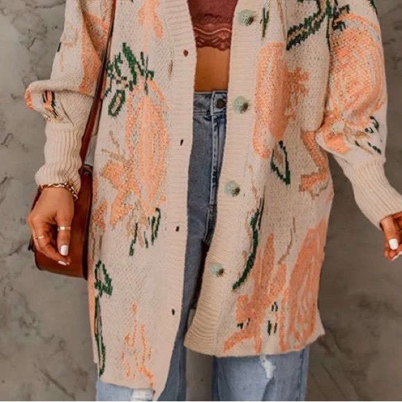 NEW Boho peach 🍑 Magnolia cardigan - Picture 2 of 10